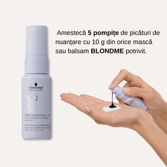 BLONDME Toning Drops Purple – Picături Concentrate pentru Neutralizarea Reflexelor Galbene & Personalizarea Blondului Rece 30ml - Schwarzkopf Professional