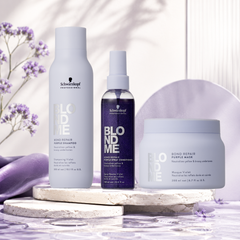 Pachet BLONDME Purple – Șampon, Mască și Spray pentru Blond Rece Schwarzkopf Professional