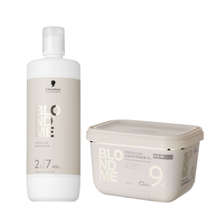 Pachet BLONDME Pudră Decolorantă 9 Tonuri 450 g + Oxidant 2%| 7 Vol 1000 ml – Schwarzkopf Professional