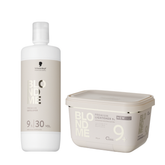 Pachet BLONDME Pudră Decolorantă Premium Lightener 9+ 450 g + Oxidant 9%| 30 Vol 1000 ml – Schwarzkopf Professional