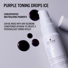 BLONDME Toning Drops Purple – Picături Concentrate pentru Neutralizarea Reflexelor Galbene & Personalizarea Blondului Rece 30ml - Schwarzkopf Professional